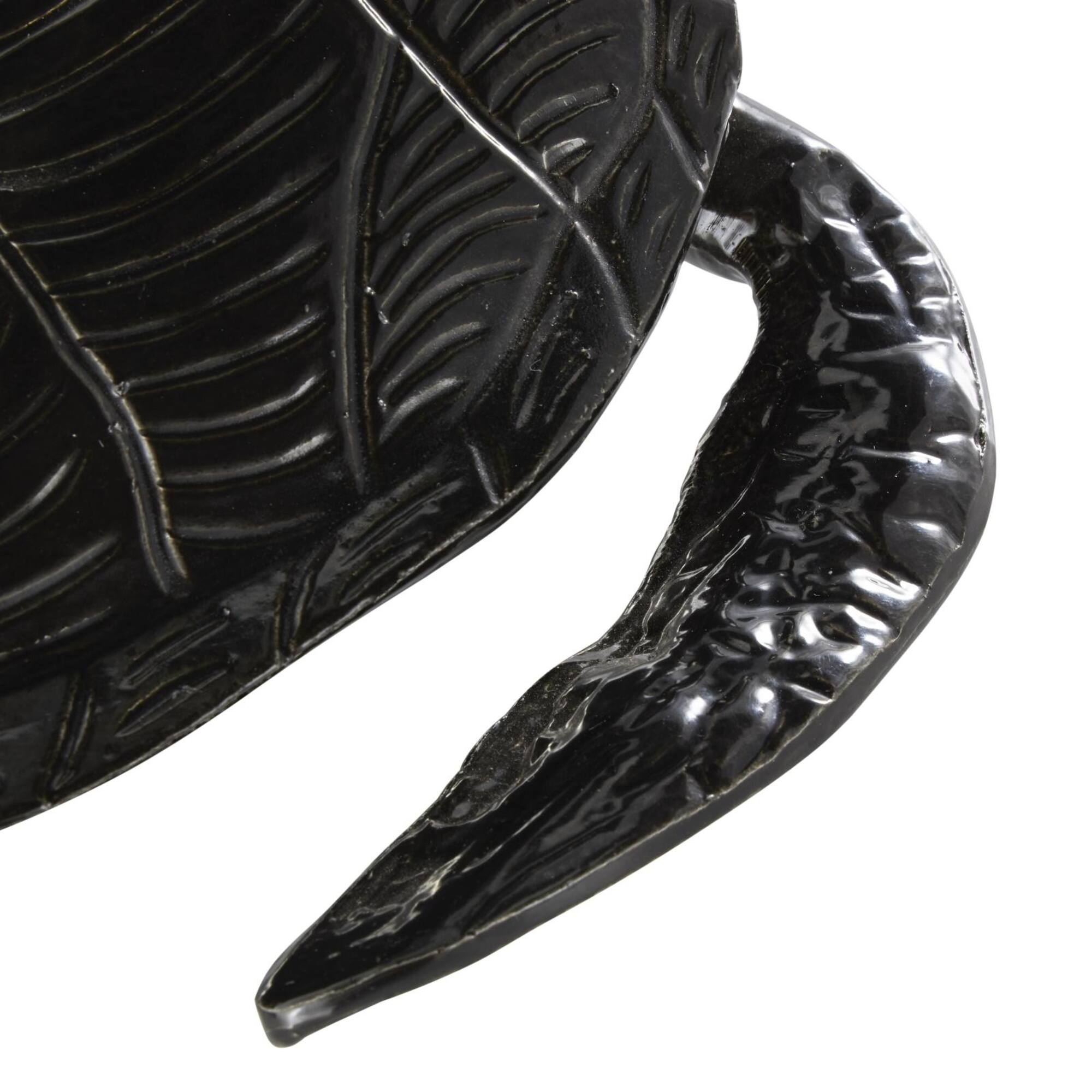 15" Black Carved Aluminum Sea Turtle Sculpture